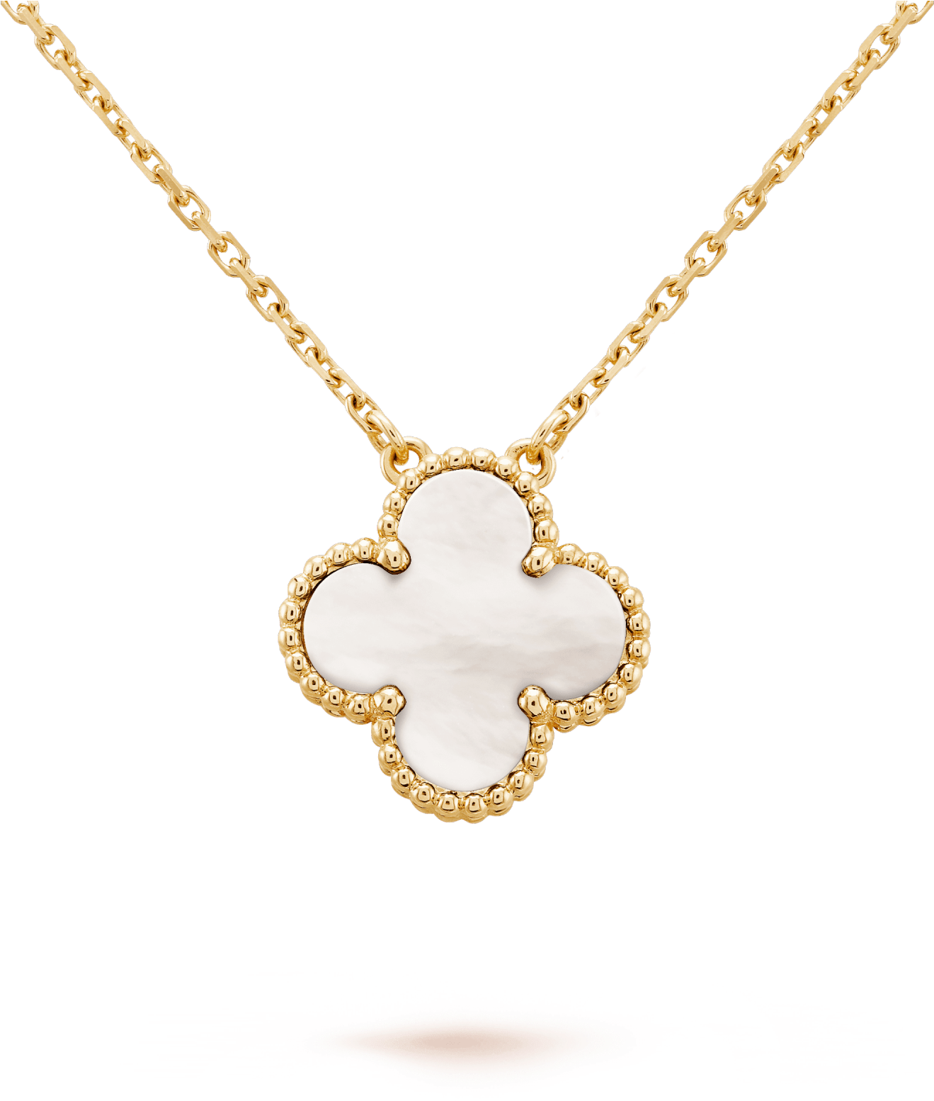 Vintage Alhambra Pendant - Van Cleef Necklace Green Clipart (2000x2000), Png Download
