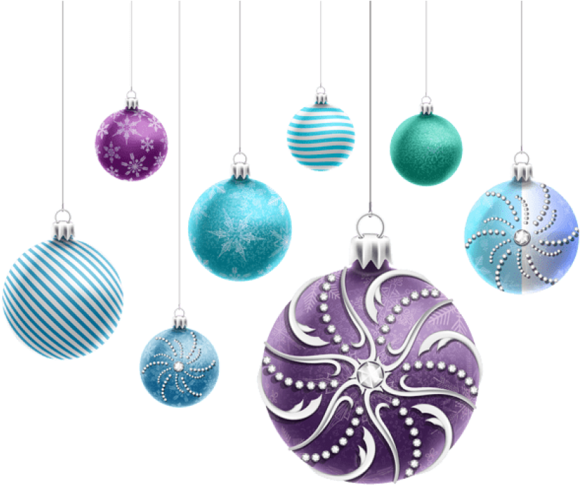 Free Png Beautiful Christmas Ornaments Png - Bolas De Navidad En Dibujo Clipart (850x705), Png Download