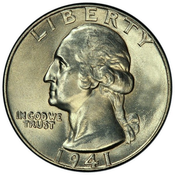 1941 Quarter Obverse - 1979 No Mint Mark Five Cent Us Coin Clipart (600x600), Png Download
