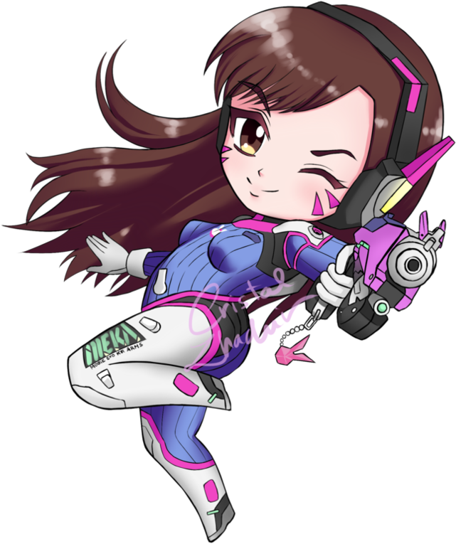 Chibi Dva By Cristal Clipart (641x765), Png Download