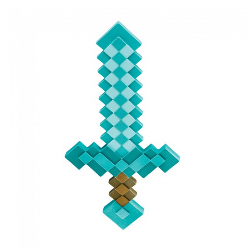 Minecraft Toy Sword - Minecraft Plastic Diamond Sword Clipart (1000x1231), Png Download