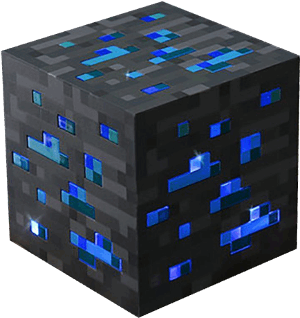 Light-up Diamond Ore - Minecraft Cube Clipart (600x600), Png Download