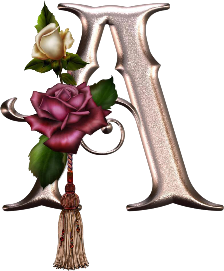 Alfabeto Con Rosas - Alfabeto Gotico Con Rosas Clipart (784x951), Png Download