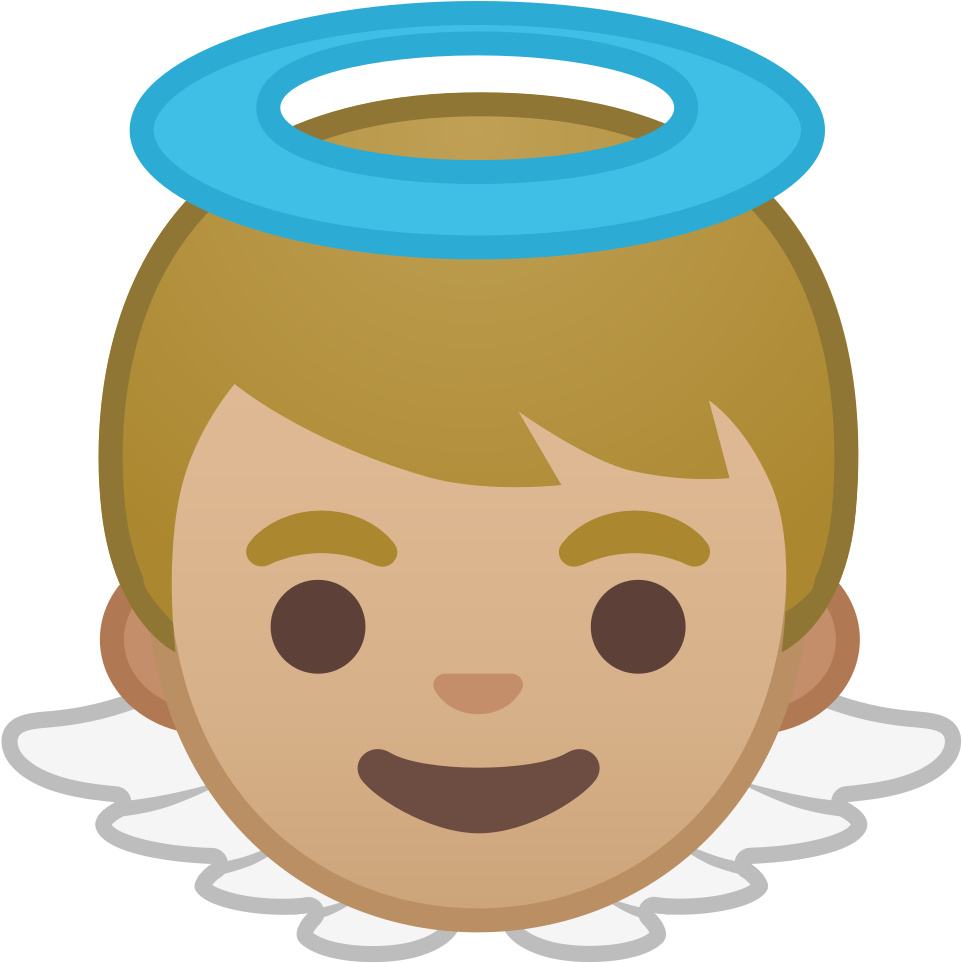 Baby Angel Medium Light Skin Tone Icon - Emoji Angel Clipart (1024x1024), Png Download