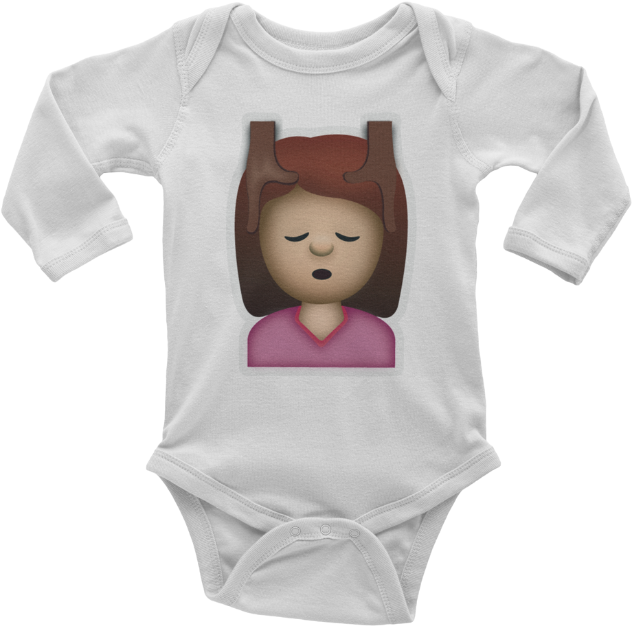 Emoji Baby Long Sleeve One Piece - Nanny Loves Me Baby Grows Clipart (1000x1000), Png Download