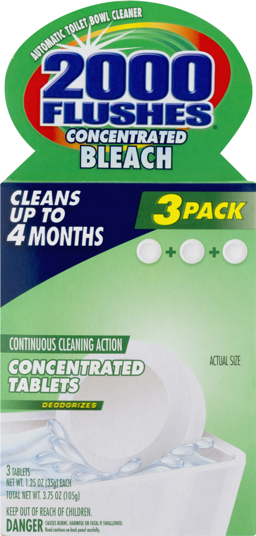 2000 Flushes Concentrated Bleach Automatic Toilet Bowl - Medicine Clipart (1800x1800), Png Download