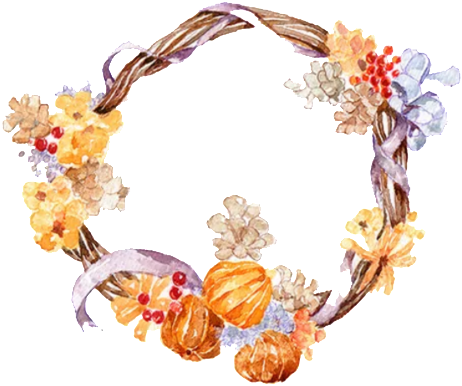 Fresh Deep Yellow Flowers Hand Drawn Garland Decorative - Necklace Clipart (1024x872), Png Download