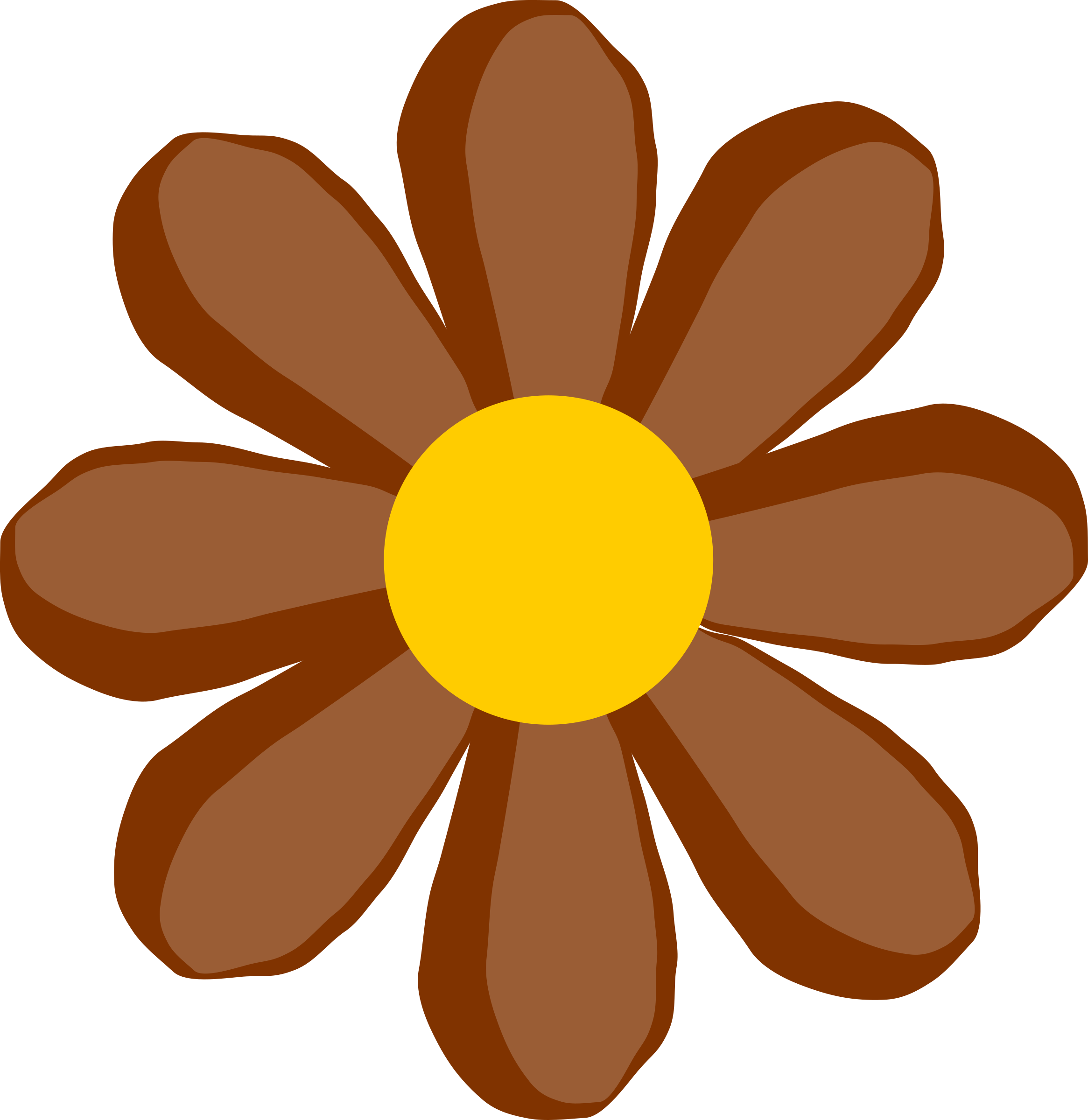 Brown Flower Png Clip Art Transparent Png (582x599), Png Download
