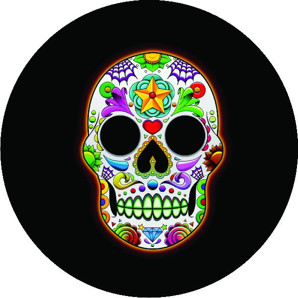 Sugar Skull Jeep Spare Tire Covers Clipart (600x600), Png Download