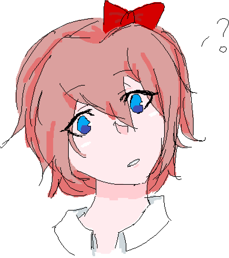 Sayori - Cartoon Clipart (1000x1000), Png Download