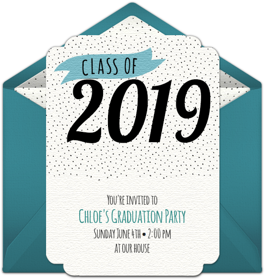 Class Of 2019 Dots Online Invitation - Poster Clipart (650x650), Png Download