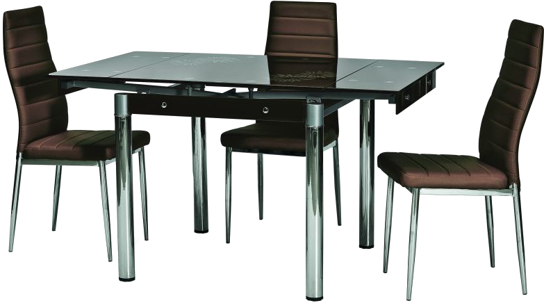 Com Popular Modern Dining Room Png Modern Dining Room - Red Glass Extending Table Clipart (800x600), Png Download