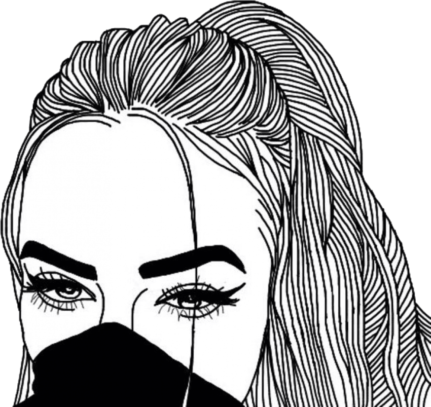 Free Png Download Outline Girl Png Images Background - Outline Girl Clipart (850x803), Png Download