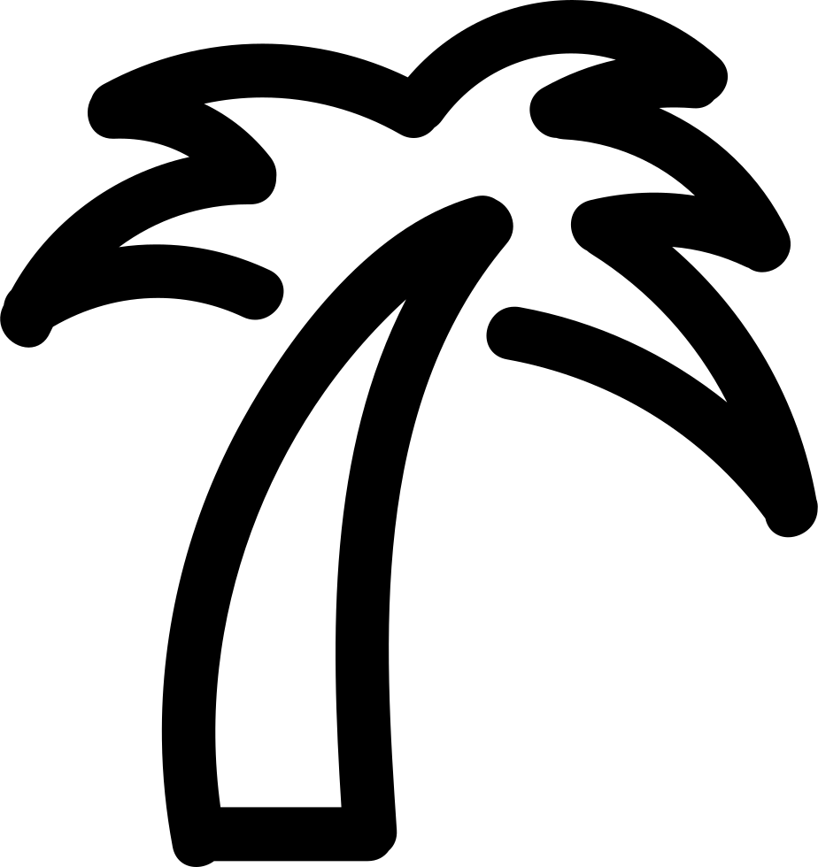 Palm Tree Icon Png - Palm Tree Outline Png Clipart (924x980), Png Download