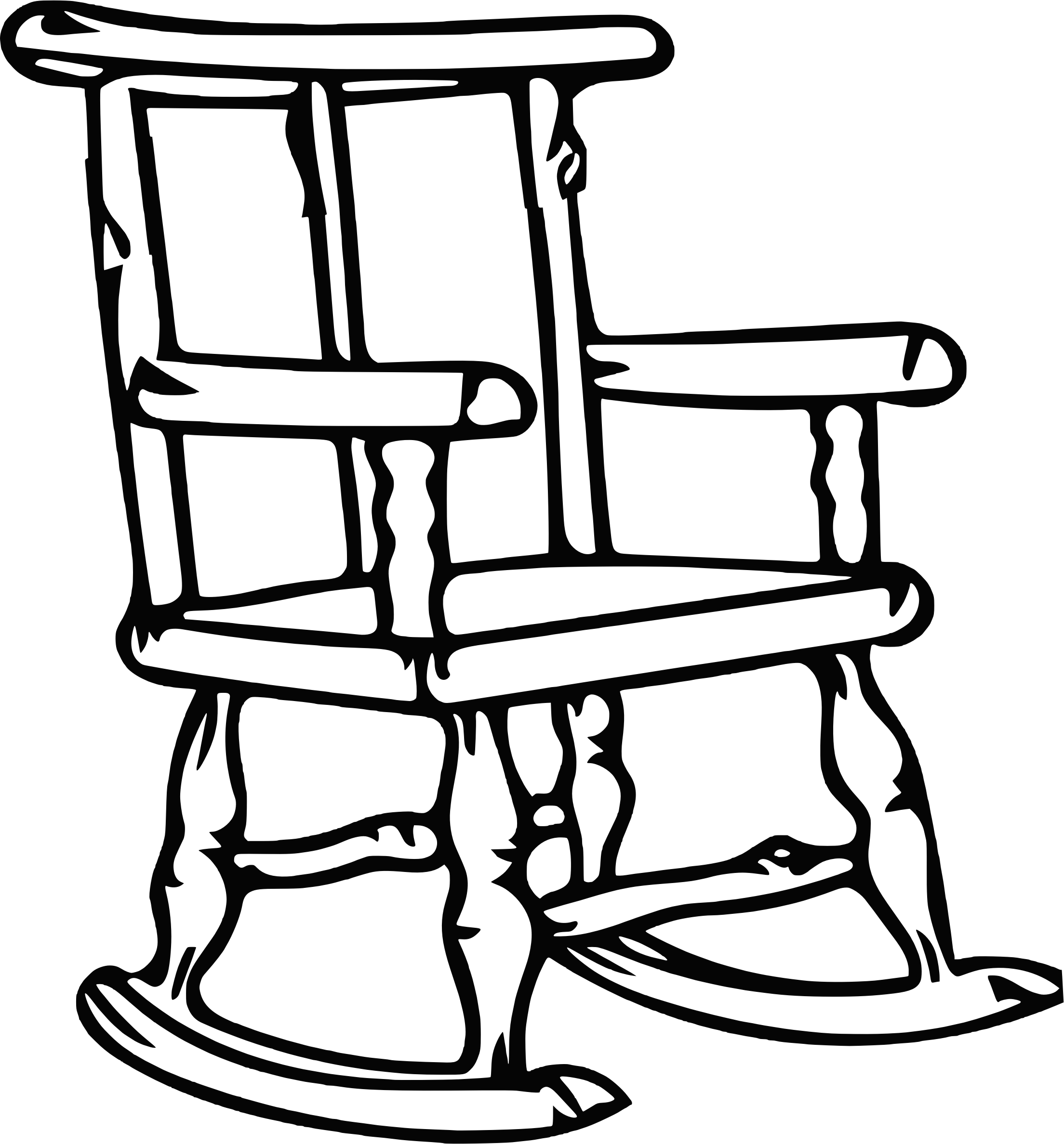 Big Image - Rocking Chair Clipart Black And White - Png Download (2208x2376...