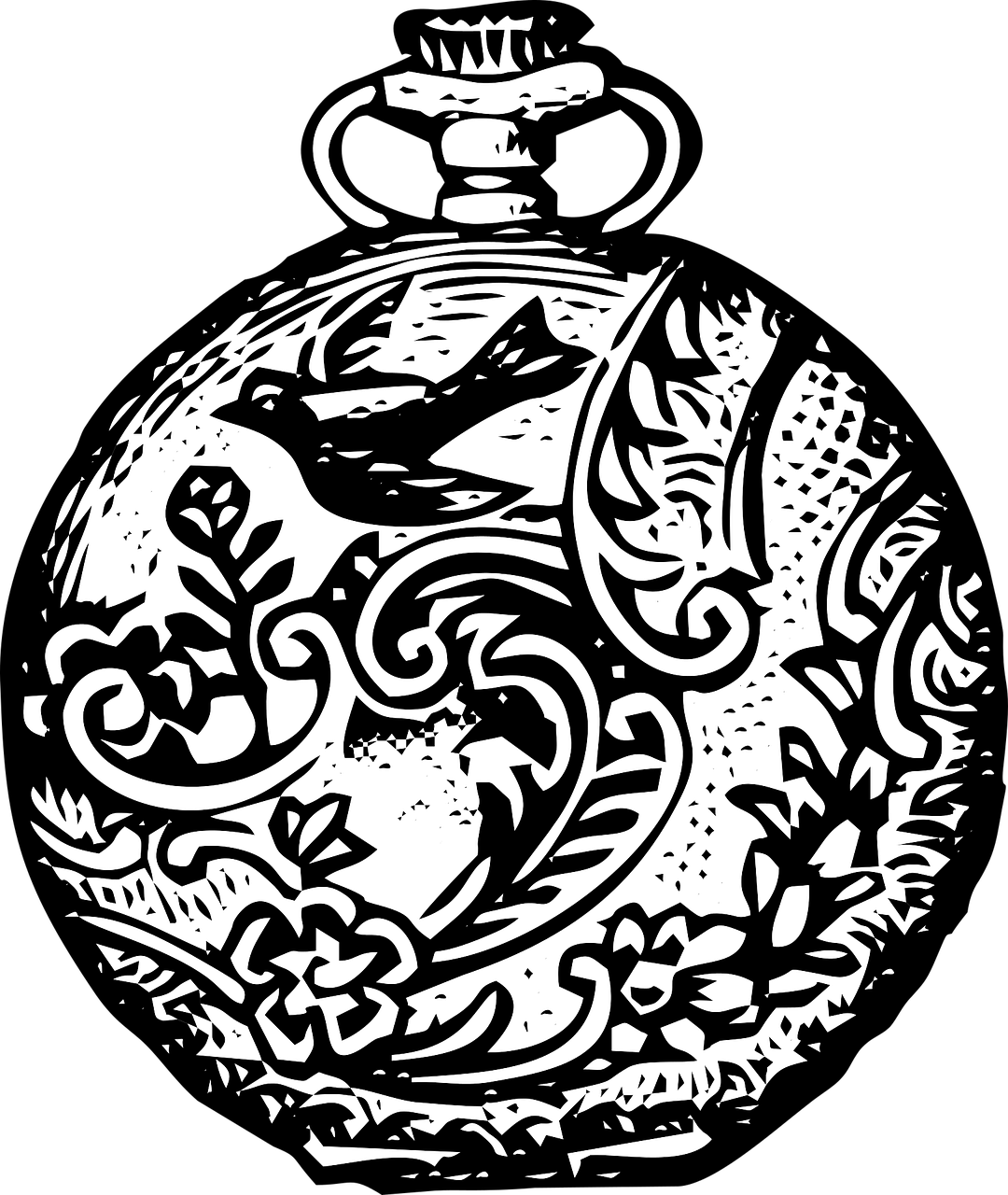 Pocket Watch Ornate Pocket Watch Vintage Pocket Watch - Pocket Watch Rose Stencil Clipart (1080x1280), Png Download