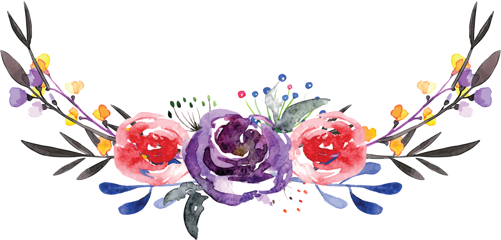 Hand-painted Flowers, Squid, Beautiful Hd Png - Watercolor Flower Crown Png Clipart (1011x484), Png Download