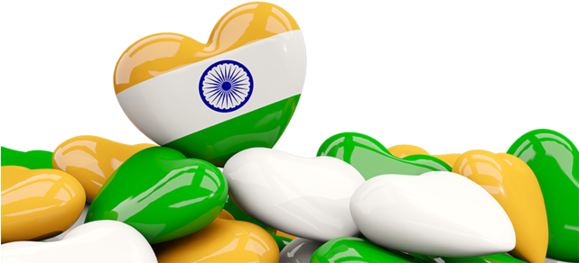 Illustration Of Flag Of India - India Flag Heart Png Clipart (640x480), Png Download