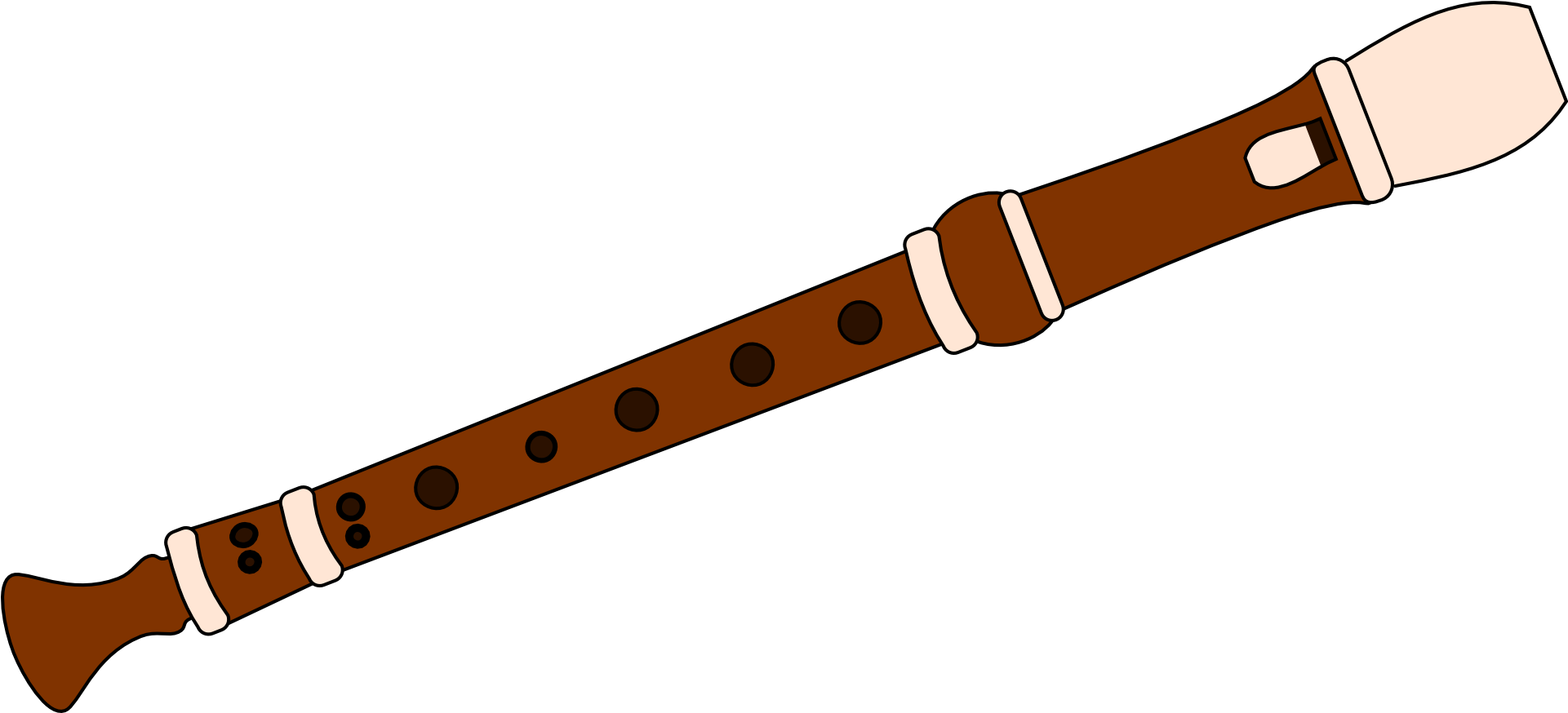 Clip Library Recorder Instrument Clip Art Brown Bamboo - Flute Clipart