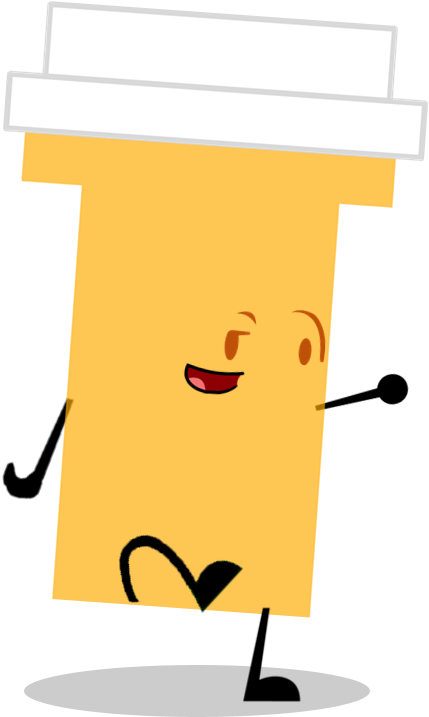 Pill Bottle Bfdi , Png Download - Pill Bottle Png Transparent Clipart (429x717), Png Download