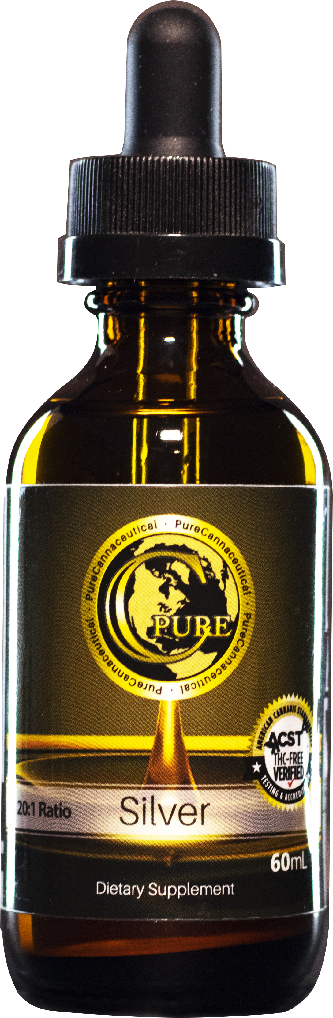 Silver / 60ml Bottle 500mg Pcr Extract Per Bottle - Glass Bottle Clipart (6000x4000), Png Download