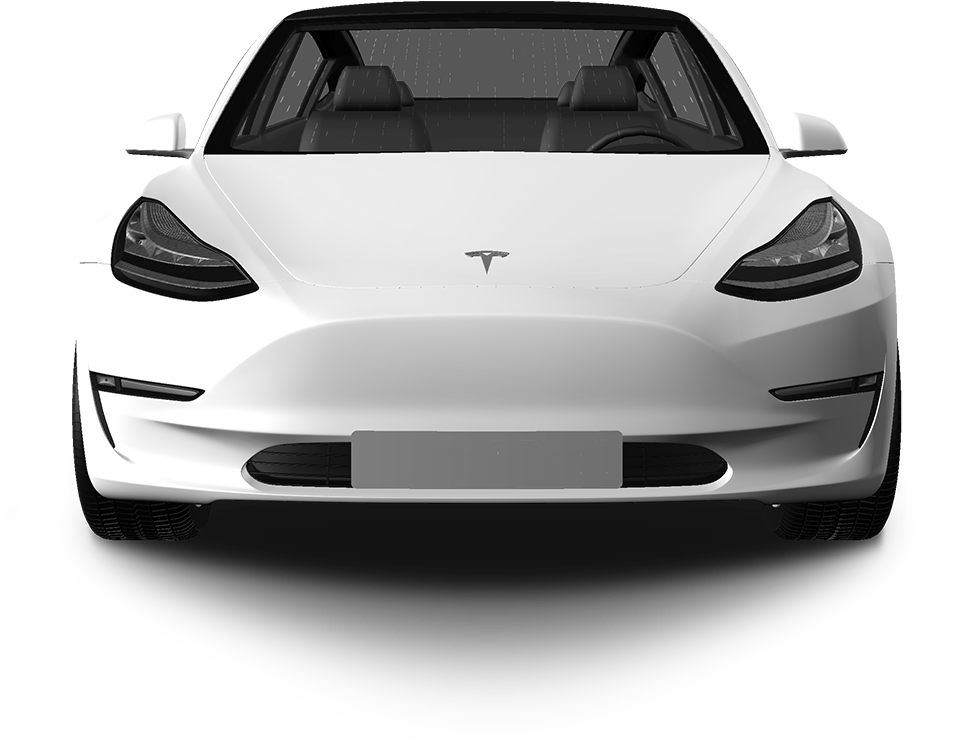 1800 X 752 14 - Tesla Model 3 White Front Clipart (1800x752), Png Download
