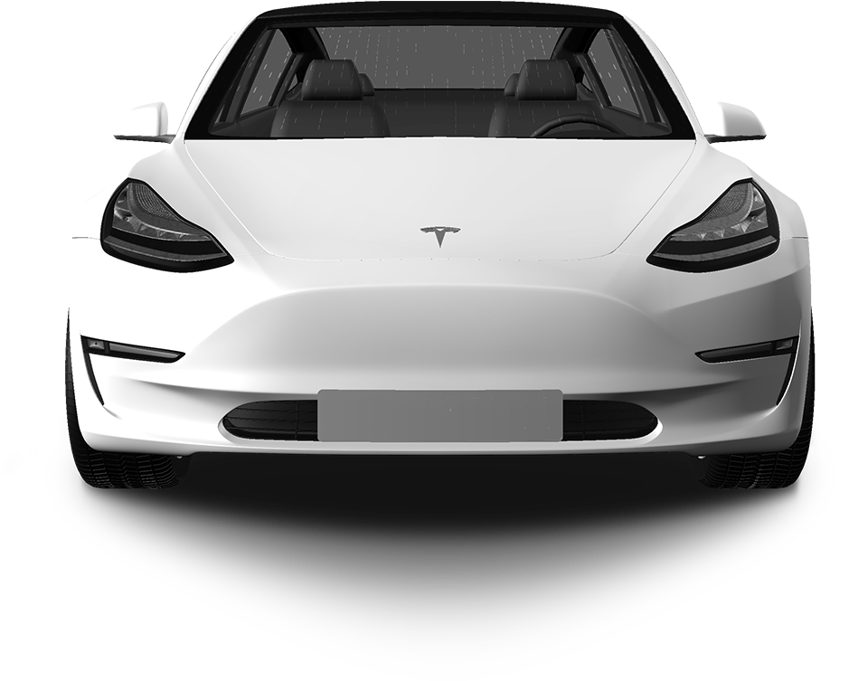 1800 X 752 14 Tesla Model 3 White Front Clipart Large Size Png