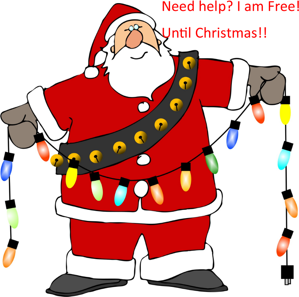 Christmas Light Installation El Paso Tx - Santa & Christmas Lights Drawing Clipart (1200x976), Png Download