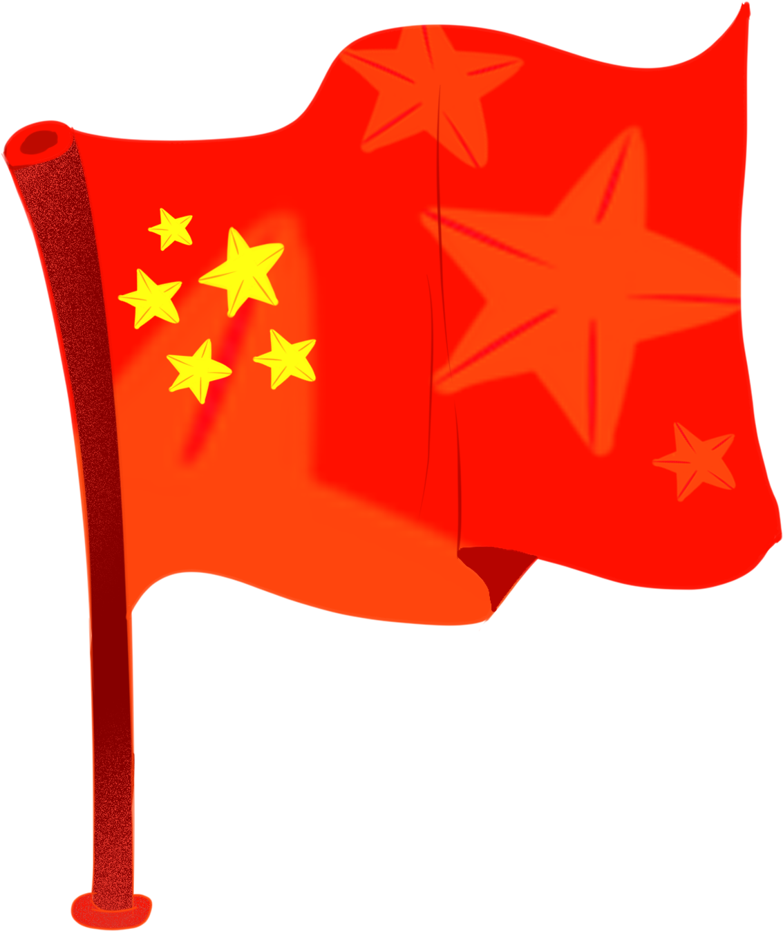 Flag Pointed Star Red Fluttering Png And Psd - Flag Clipart (2000x2000), Png Download