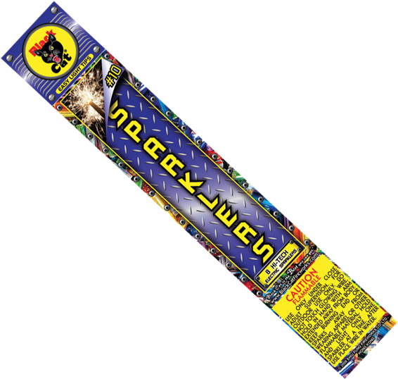 #10 Gold Sparkler - Black Cat Fireworks Clipart (600x600), Png Download