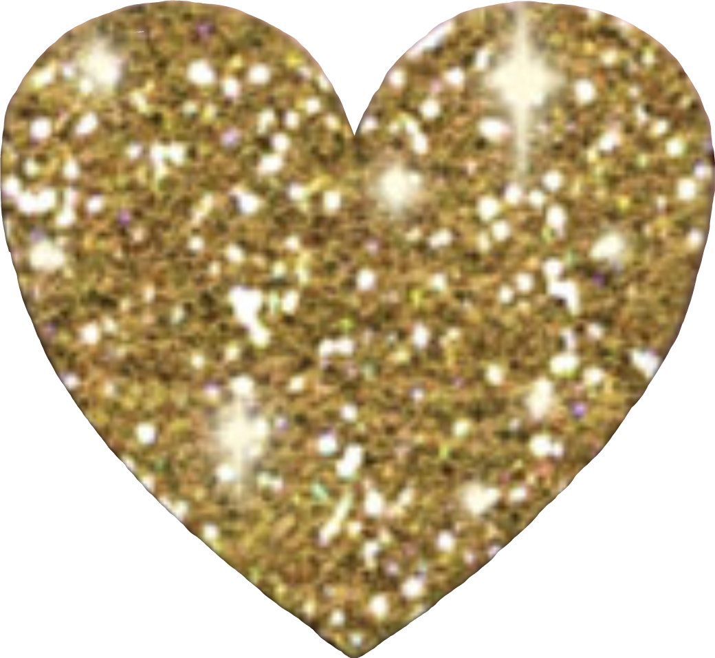 Sparkly Heart Sticker By - Glitter Gold Heart Png Clipart (1040x956), Png Download
