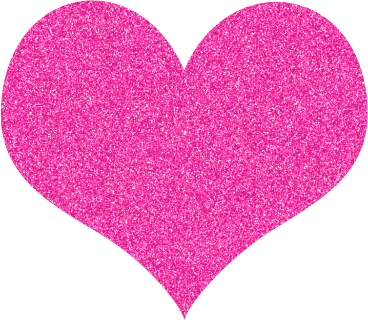 Pink Sparkly Heart - Pink Glitter Heart Clipart - Png Download (800x675), Png Download
