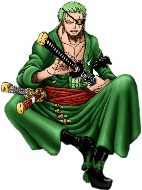 Zoro With Eye Patch - Manga One Piece 930 Clipart (500x650), Png Download
