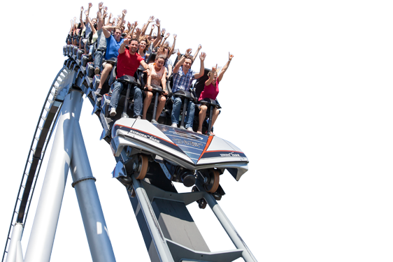 Amusement Park Transparent Images Png - Theme Park Ride Png Clipart (1012x410), Png Download