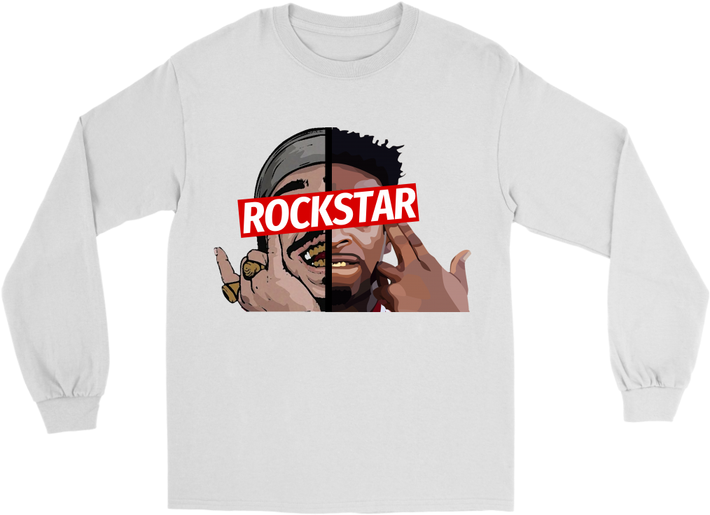 Post Malone Shirt - Post Malone Rockstar Shirt Clipart (1024x1024), Png Download