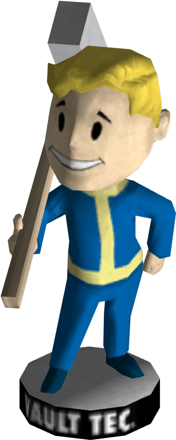 The Vault Fallout Wiki - Vault Boy Bobblehead Luck Clipart (500x1000), Png Download