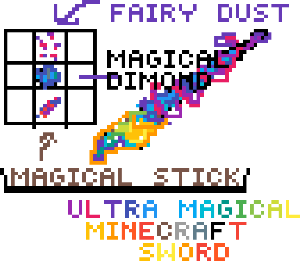 Magical Minecraft Sword - Comic Clipart (1200x1200), Png Download