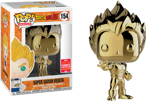 Gold Super Saiyan Vegeta Sdcc18 - Funko Pop Vegeta Gold Clipart (600x600), Png Download