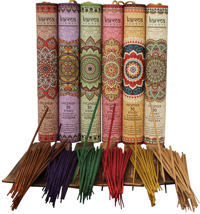 Karma Scents Incense Sticks - Incense Sticks Package Design Clipart (655x700), Png Download