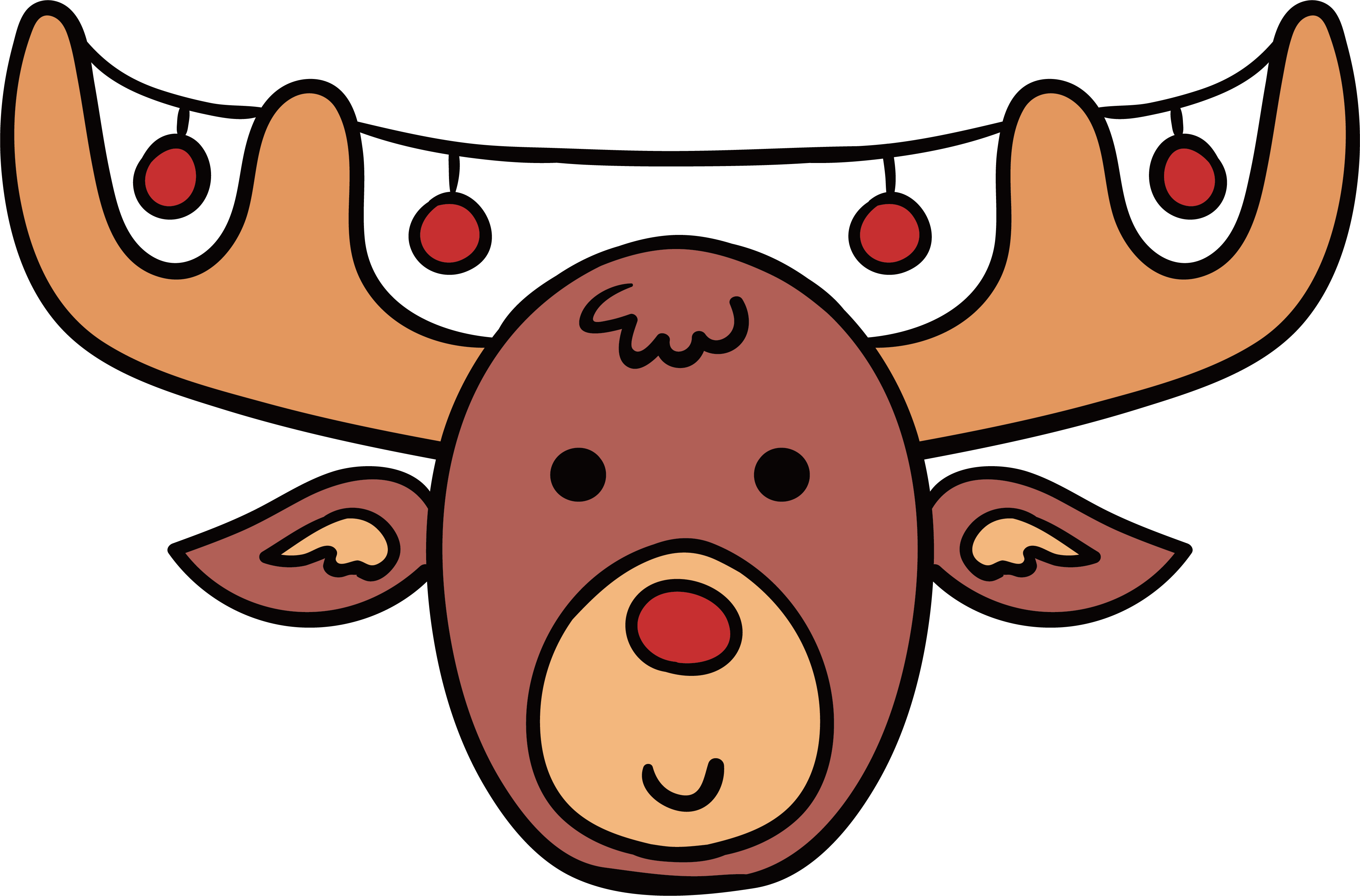 Clipart Royalty Free Stock Reindeer Christmas Antler - Animados Dibujos De Cabeza De Reno Navideño - Png Download (4047x2666), Png Download