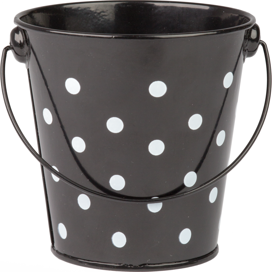 Tcr20825 Black Polka Dots Bucket Image - Polka Dot Clipart (900x900), Png Download