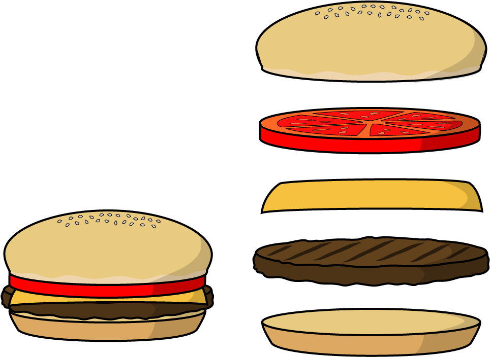 Hamburger Clipart Burger Bun - Burger Patty Cartoon Png Transparent Png (1024x768), Png Download