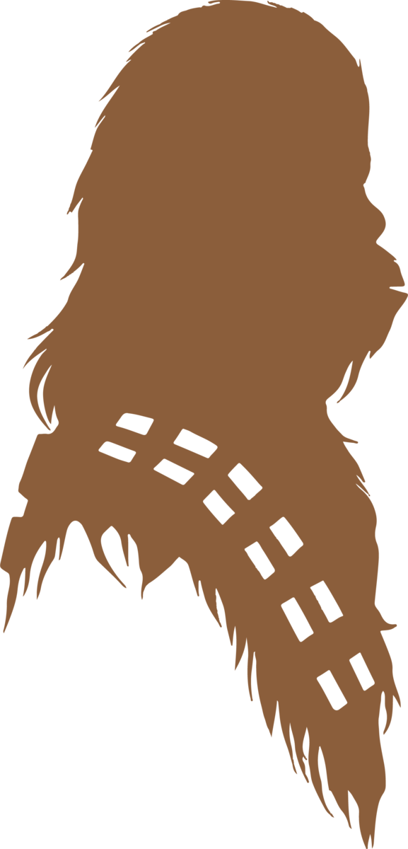 Chewbacca Silhouette Clipart (577x1200), Png Download