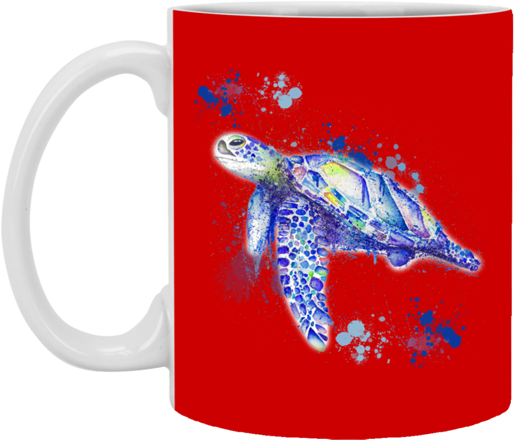 Watercolor Sea Turtle Mugs Clipart (1009x864), Png Download