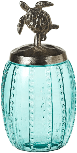 Blue & Silver Sea Turtle Canister - Sea Turtle Clipart (600x600), Png Download