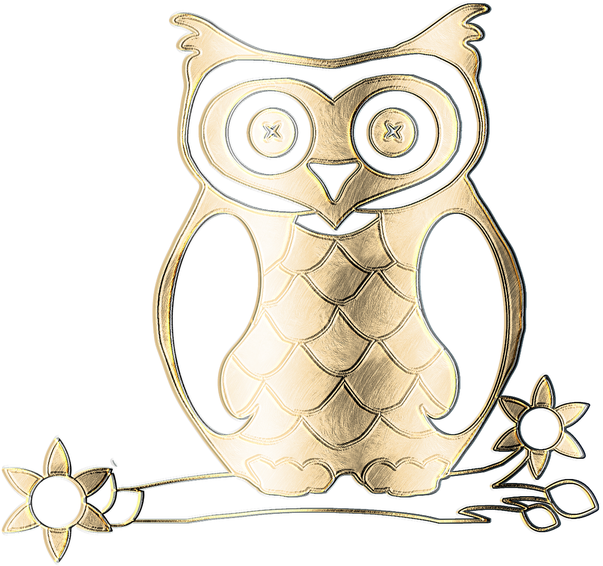 Gold Owl Png Clipart (1280x1178), Png Download