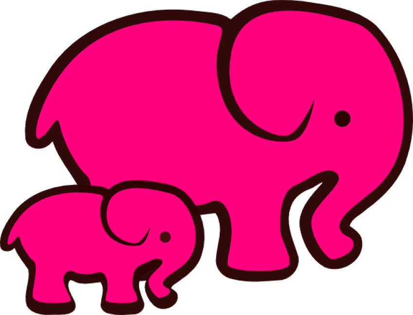 Free Png Download Elephants Mom And Baby Png Images - Mom Elephant And Baby Clipart Transparent Png (850x649), Png Download