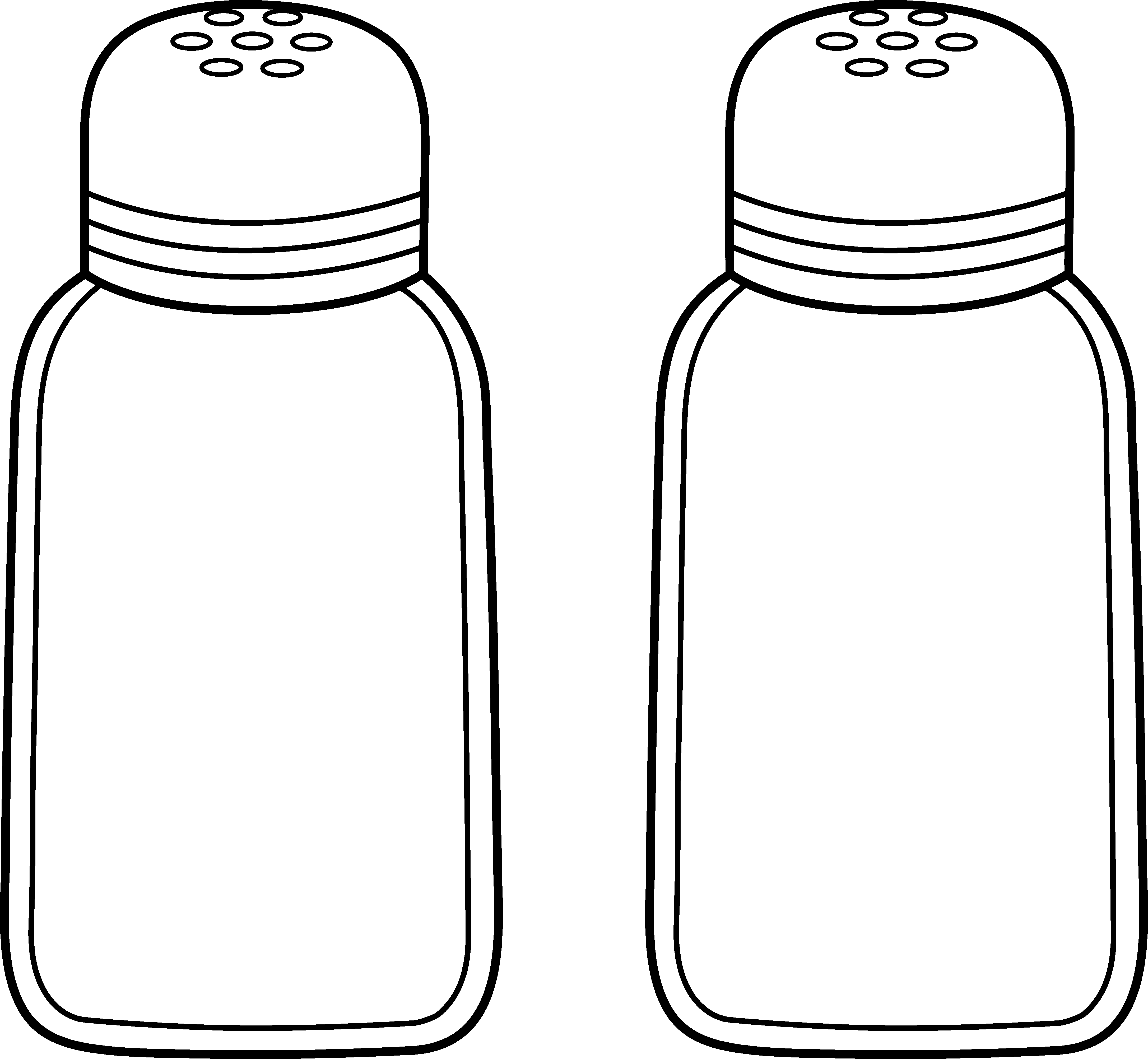 Pictures Of Salt Shakers - Salt And Pepper Drawing Easy Clipart (4345x4008), Png Download