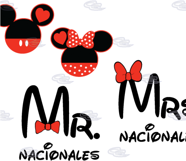 Bow Tie Clipart Mickey Mouse - Mr & Mrs Couple Shirt - Png Download (600x600), Png Download