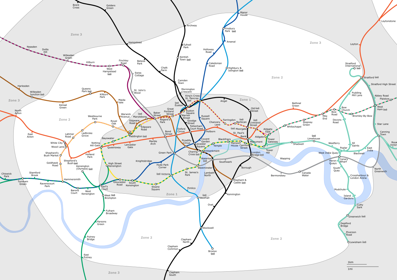 List Of Stations In London Fare Zone - Zone 1 Zone 2 London Clipart (1200x846), Png Download